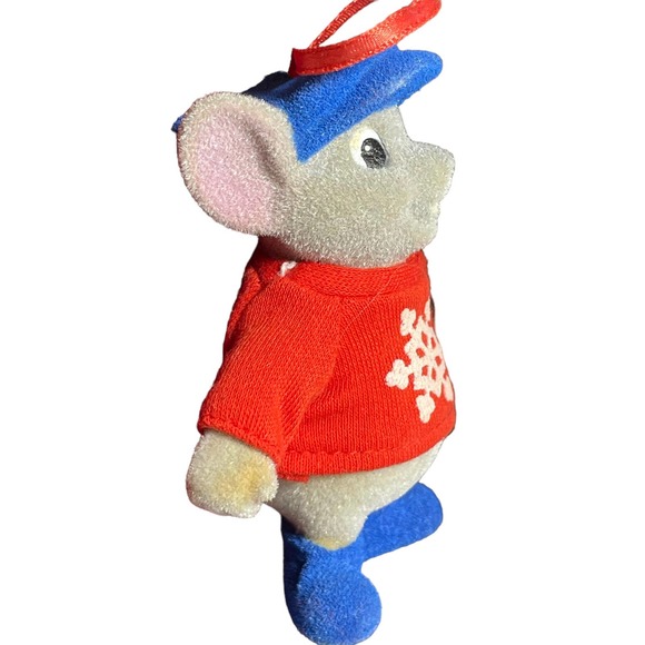 Vintage Disney the Rescuers Down‎ Under Bernard Mouse Gray Flocked Ornament - Picture 4 of 10